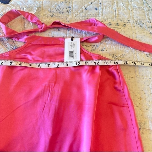 NWT WeWoreWhat cut out midi skirt in hot pink satin women’s size small - Picture 7 of 10